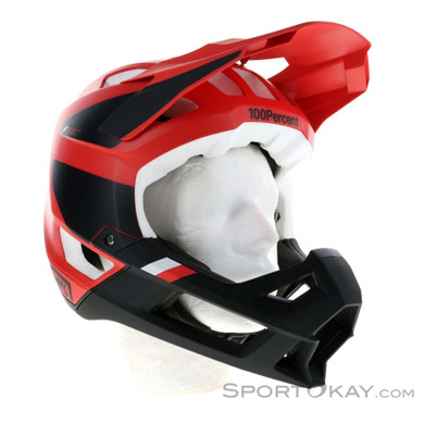 100% Trajecta Fidlock Fullface Helm-Rot-L