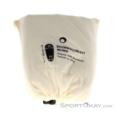 SportOkay.com Camping Mumie Baumwollinlett-Beige-One Size