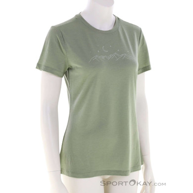 Icebreaker Merino 150 Tech Lite Sparkling Stars Damen T-Shirt-Grün-S
