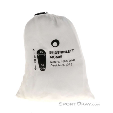 SportOkay.com Mumie Camping Seideninlett-Weiss-One Size