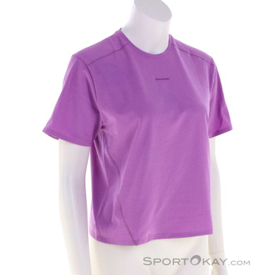 Salomon Trackline Damen T-Shirt-Pink-Rosa-S