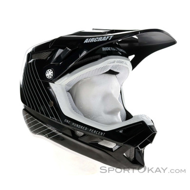 100% Aircraft Composite Fullface Helm-Schwarz-XL