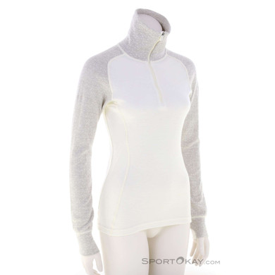 Devold Duo Active Merino 205 Z.NECK Damen Funktionsshirt-Weiss-XS