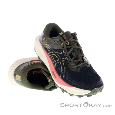 Asics Gel-Trabuco 13 GTX Damen Traillaufschuhe Gore-Tex-Oliv-Dunkelgrün-6,5