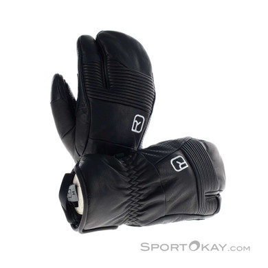 Ortovox Full Leather 3 Finger Skihandschuhe-Schwarz-M