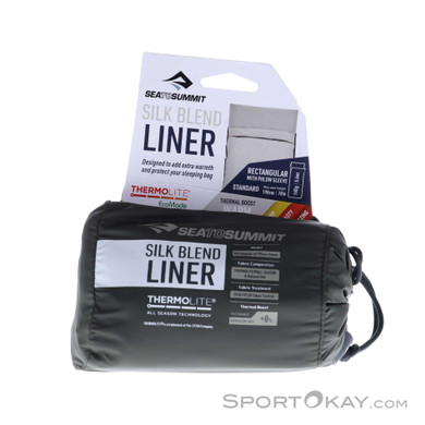 Sea to Summit Silk Blend Rectangular Hüttenschlafsack/Inlett-Hell-Grau-One Size