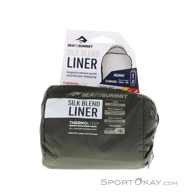 Sea to Summit Silk Blend Standard Hüttenschlafsack/Inlett-Hell-Grau-One Size