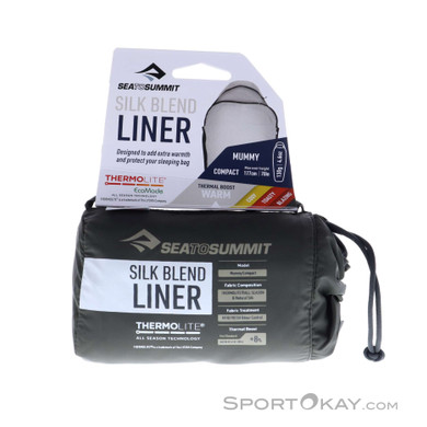 Sea to Summit Silk Blend Compact Hüttenschlafsack/Inlett-Hell-Grau-One Size