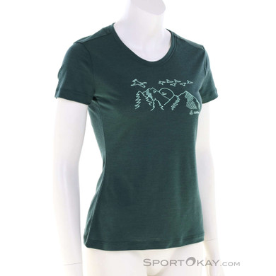 Löffler Sunset Merino-Tencel Damen T-Shirt-Grün-38