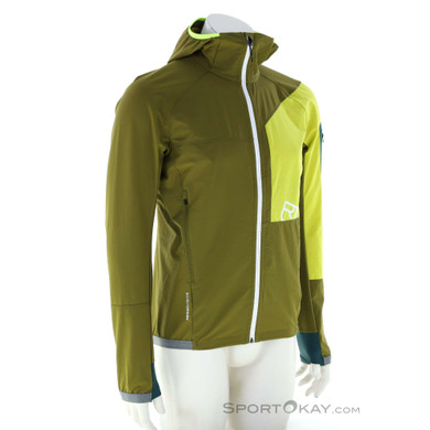 Ortovox Berrino Hooded Herren Tourenjacke-Oliv-Dunkelgrün-S