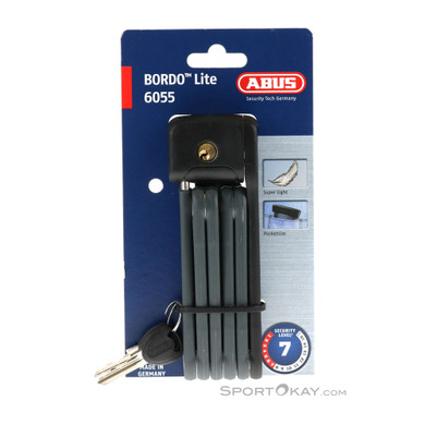 Abus Bordo Lite Mini 6055 60cm Fahrradschloss-Schwarz-One Size