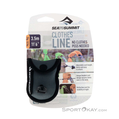Sea to Summit Clothesline 3,5m Wäscheleine Camping Zubehör-Schwarz-One Size