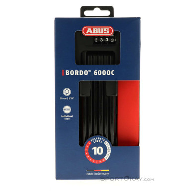 Abus Bordo 6000C + Halterung 90cm Fahrradschloss-Schwarz-One Size