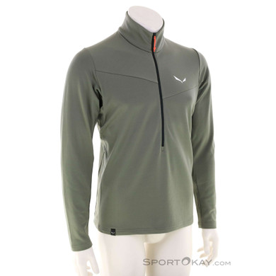 Salewa Puez Cammino Polarlite Half Zip Herren Sweater-Oliv-Dunkelgrün-L
