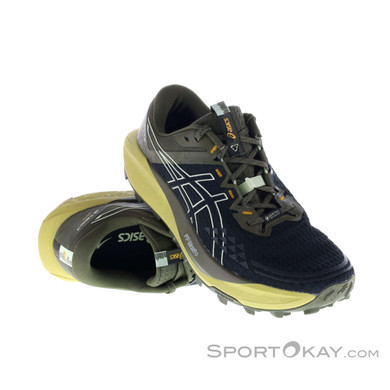 Asics Gel-Trabuco 13 GTX Herren Traillaufschuhe Gore-Tex-Oliv-Dunkelgrün-10,5
