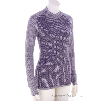 Devold Kvitegga Merino 230 Cross Neck Damen Funktionsshirt-Lila-M