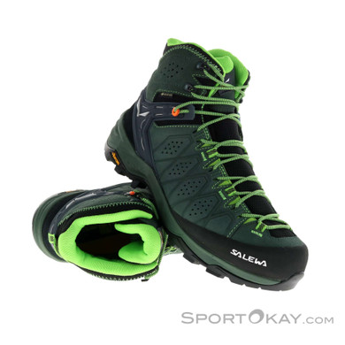 Salewa Alp Trainer 2 Mid GTX Herren Wanderschuhe Gore-Tex-Grün-10