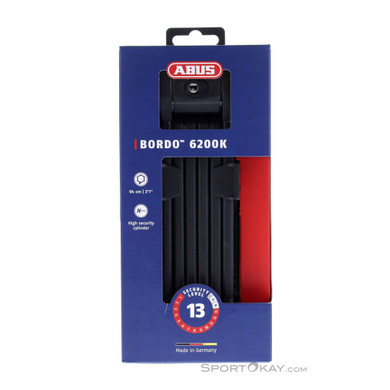 Abus Bordo 6200K Fahrradschloss-Schwarz-One Size
