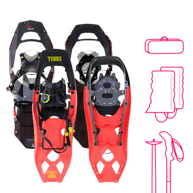 SET Schneeschuhe + Stöcke + Gamaschen + Tasche bis -30% 