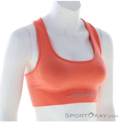 Icebreaker Merino Seamless Active Bra Damen Sport-BH-Orange-XS