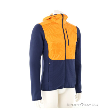 Löffler Hooded Hybrid Ozzy Pl Active Herren Sweater-Orange-50