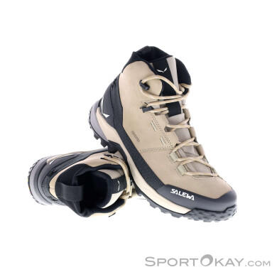 Salewa Puez Leather Mid PTX Damen Bergschuhe-Beige-6,5