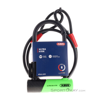 Abus Ultra Mini 410K 18cm + Cobra Fahrradschloss-Grün-One Size
