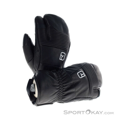 Ortovox Full Leather 3 Finger Skihandschuhe-Schwarz-M