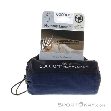 Cocoon Mummy Liner Baumwoll Schlafsack-Dunkel-Blau-One Size