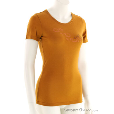 Ortovox 185 Merino Tangram Logo TS Damen T-Shirt-Orange-S