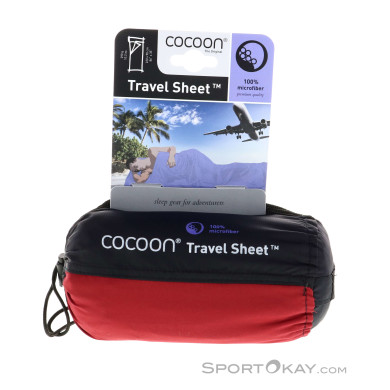 Cocoon Travel Sheet Mikrofaser Schlafsack-Rot-One Size