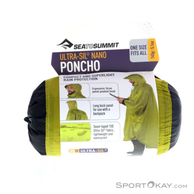 Sea to Summit Ultra-Sil Nano Poncho Regenjacke-Grün-One Size