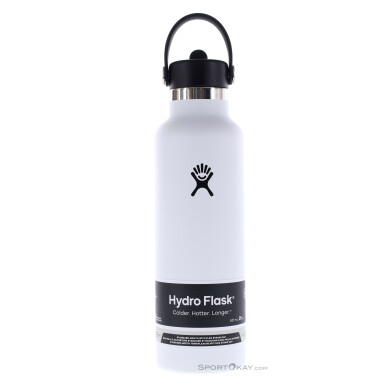 Hydro Flask 21oz Standard Mouth Flex Straw Cap 621ml Thermosflasche-Weiss-One Size