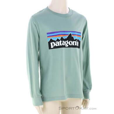 Patagonia Long-Sleeved P-6 Logo Kinder Shirt-Grün-M