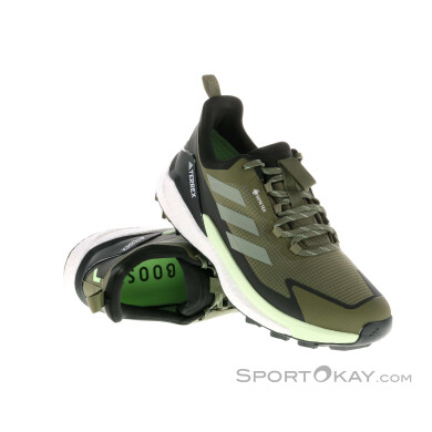 adidas Terrex Free Hiker 2 Low GTX Herren Traillaufschuhe Gore-Tex-Oliv-Dunkelgrün-9,5