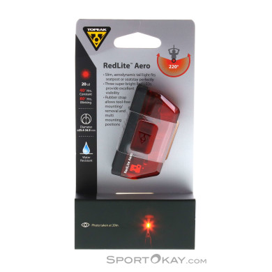 Topeak RedLite Aero Fahrradlicht hinten-Rot-One Size