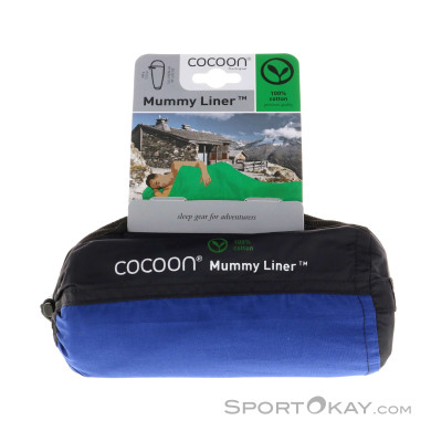 Cocoon Mummy Liner Baumwoll Schlafsack-Dunkel-Blau-One Size