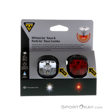 Topeak WhiteLite Race & RedLite Race Combo Fahrradlicht Set-Mehrfarbig-One Size