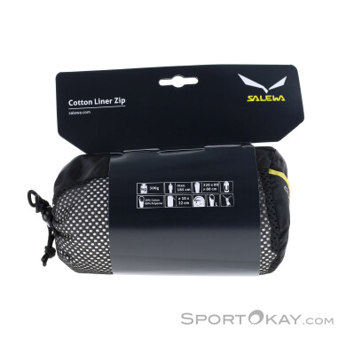Salewa Cotton Liner with Zip Hüttenschlafsack/Inlett links-Weiss-One Size