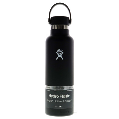 Hydro Flask 21oz Standardöffnung 621ml Thermosflasche-Schwarz-One Size