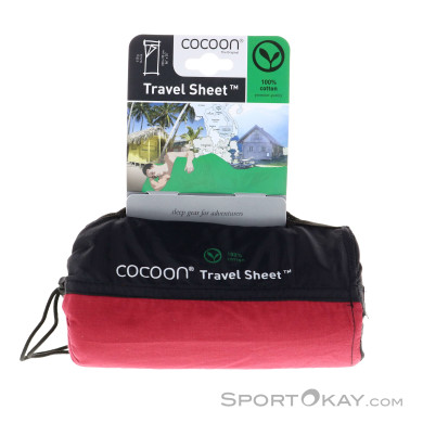 Cocoon Travel Sheet Baumwoll Schlafsack-Rot-One Size