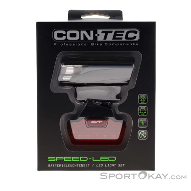 Contec Speed LED Fahrradlicht Set-Schwarz-One Size