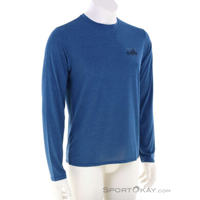 Patagonia Long-Sleeved Cap Cool Daily Graphic Herren Shirt-Blau-M