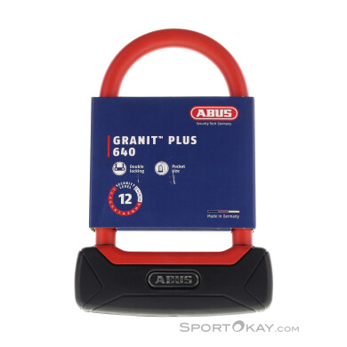 Abus Granit Plus 640 15cm Fahrradschloss-Rot-One Size