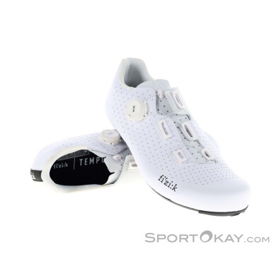 Fizik Tempo Decos Carbon Wide Herren Rennradschuhe-Weiss-42