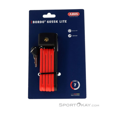 Abus Bordo Lite Mini 6055 60cm Fahrradschloss-Rot-One Size