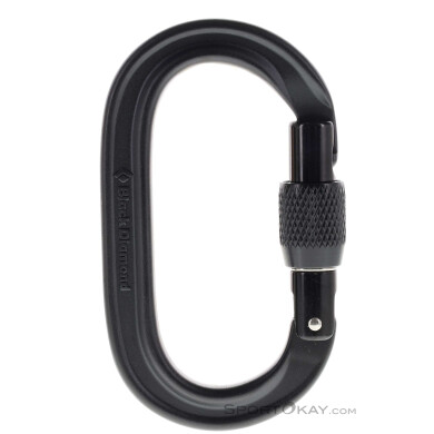Black Diamond Oval Keylock Screwgate Schraubkarabiner-Schwarz-One Size