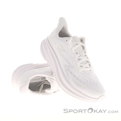 Hoka Clifton 9 Damen Laufschuhe-Weiss-8