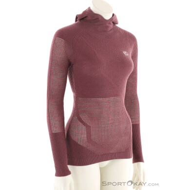 Ortovox Merino Thermovent Hoody Damen Shirt-Rot-S