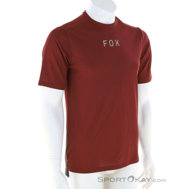 Fox Ranger Woodmark SS Herren Bikeshirt-Dunkel-Rot-M